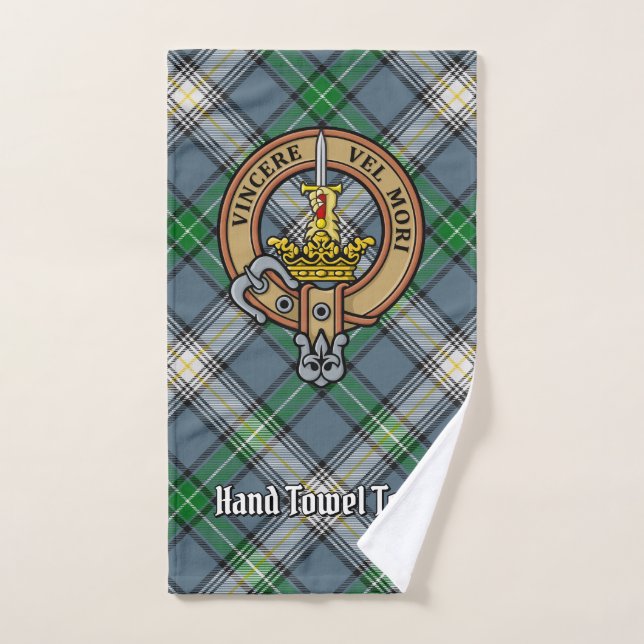 Clan MacDowall Crest over Tartan Bath Towel Set (Hand Towel)