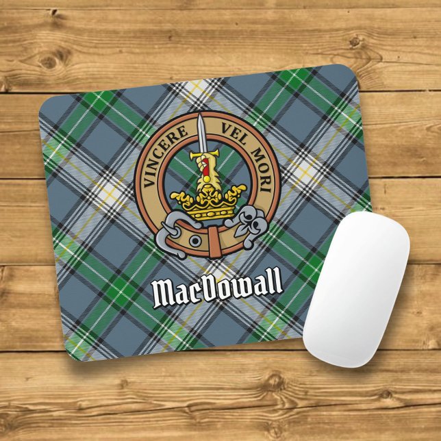 Clan MacDowall Crest over Tartan Mouse Pad (Creator Uploaded)