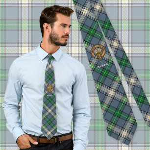 Clan MacDowall Crest over Tartan Tie