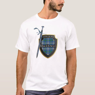 Clan MacDowall Tartan Scottish Shield & Sword T-Shirt