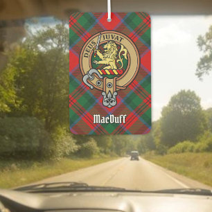 Clan MacDuff Crest over Tartan Car Air Freshener