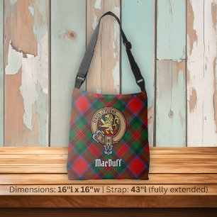 Clan MacDuff Crest over Tartan Crossbody Bag