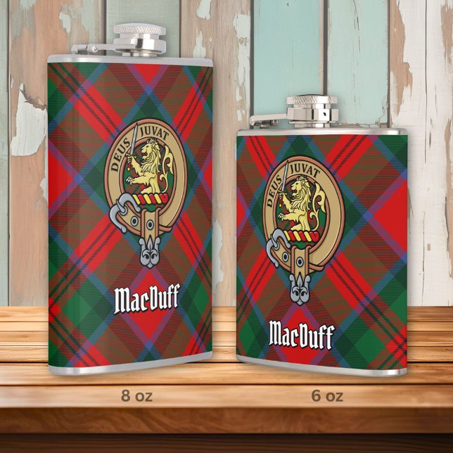 Clan MacDuff Crest over Tartan Hip Flask (Creator Uploaded)