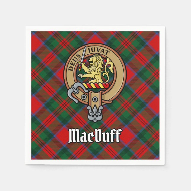 Clan MacDuff Crest over Tartan Napkin (Front)