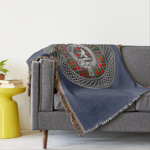 Clan MacDuff Crest & Tartan Knot Throw Blanket