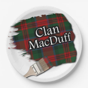Clan MacDuff Scottish Tartan Paint Brush Paper Plate