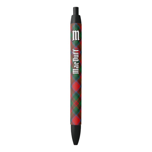 Clan MacDuff Tartan Black Ink Pen (Front Vertical)