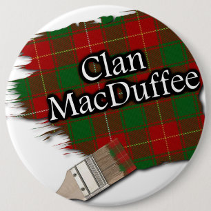 Clan MacDuffee Tartan Paint Brush 6 Cm Round Badge