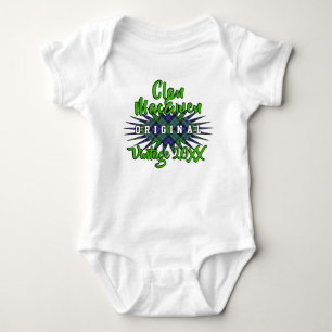 Clan MacEwen Tartan Burst Vintage Birthyear Baby Bodysuit