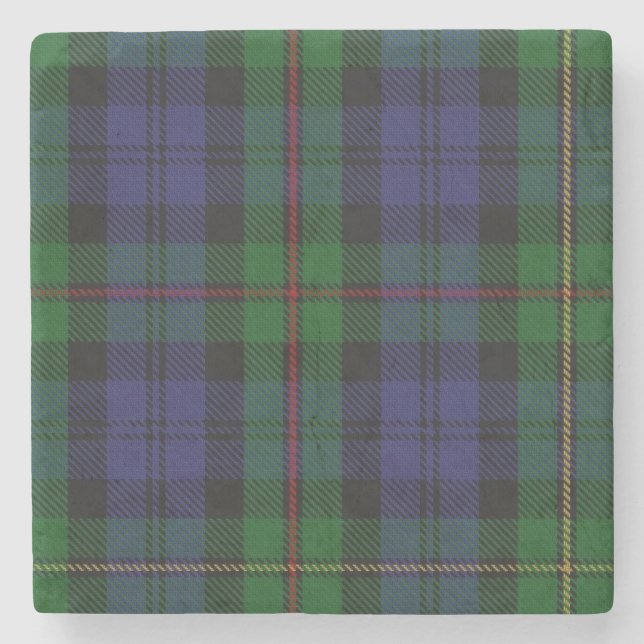 Clan MacEwen Tartan Plaid Stone Coaster (Front)