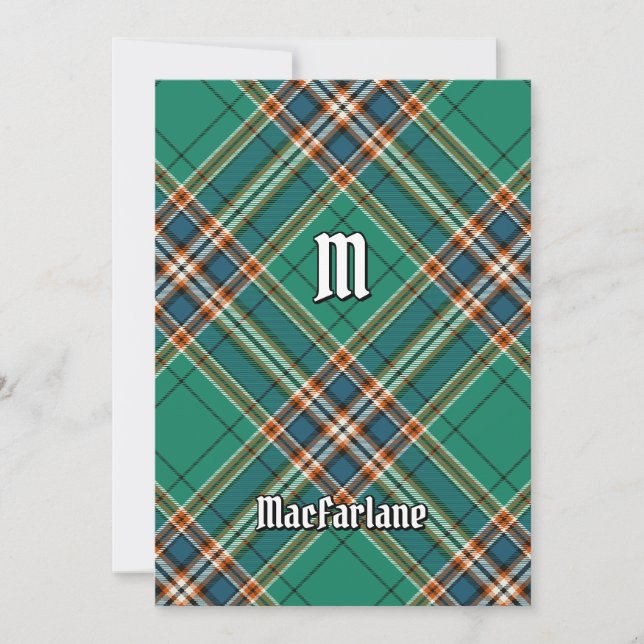 Clan MacFarlane Ancient Hunting Tartan Invitation (Front)