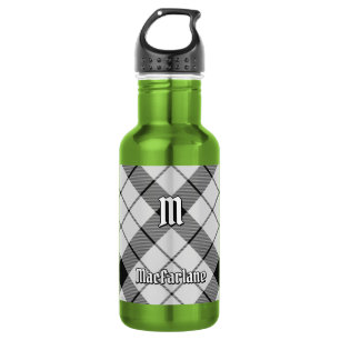 Clan MacFarlane Black and White Tartan 532 Ml Water Bottle