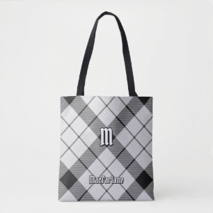 Clan MacFarlane Black and White Tartan Tote Bag
