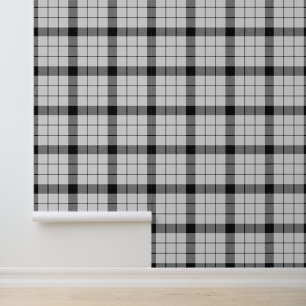 Clan MacFarlane Black and White Tartan Wallpaper