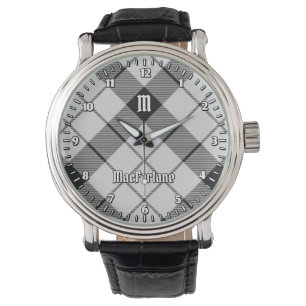 Clan MacFarlane Black and White Tartan Watch
