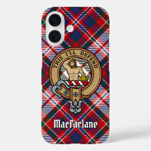 Clan MacFarlane Crest over Dress Tartan iPhone 16 Case