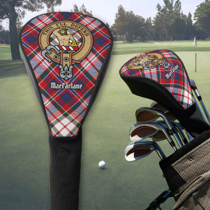 Clan MacFarlane Crest over Dress Tartan Golf Head Cover