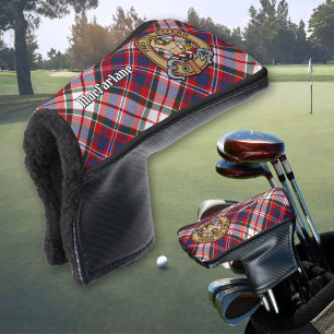 Clan MacFarlane Crest over Dress Tartan Golf Head Cover