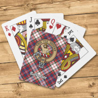 Clan MacFarlane Crest over Dress Tartan