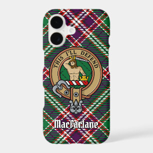 Clan MacFarlane Crest over Modern Hunting Tartan
