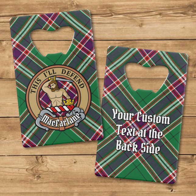 Clan MacFarlane Crest over Modern Hunting Tartan (Creator Uploaded)