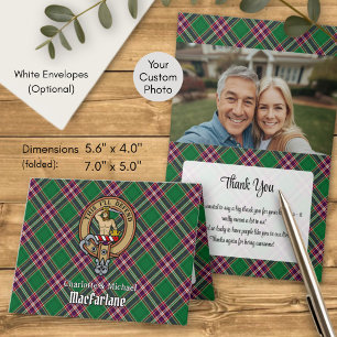 Clan MacFarlane Crest over Modern Hunting Tartan Invitation