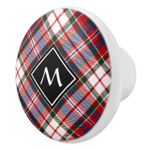 Clan MacFarlane Dress Tartan Ceramic Knob
