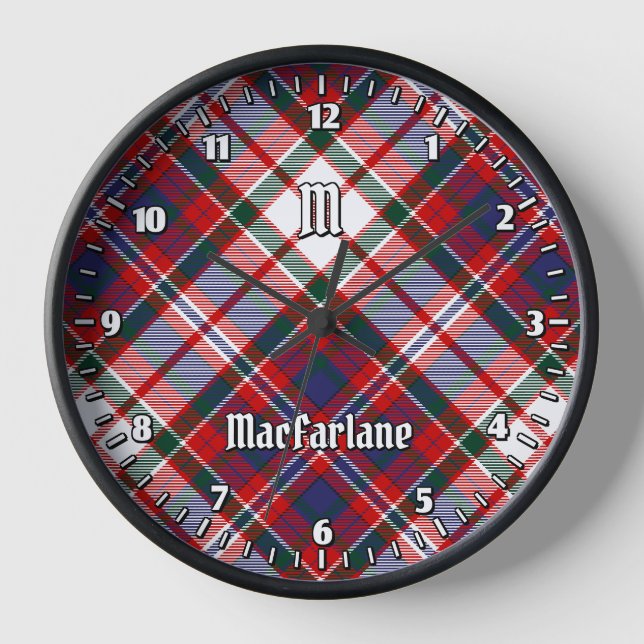 Clan MacFarlane Dress Tartan Clock (Front)