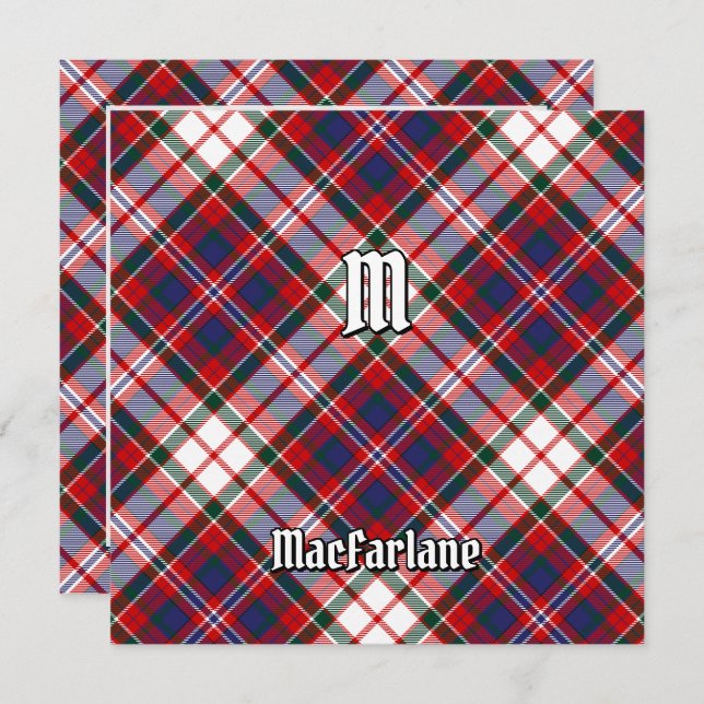 Clan MacFarlane Dress Tartan Invitation (Front/Back)