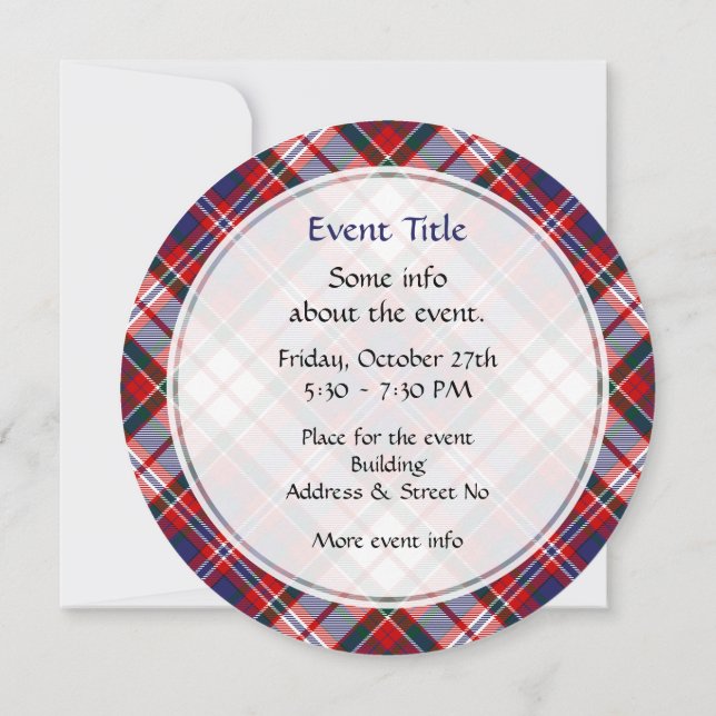 Clan MacFarlane Dress Tartan Invitation (Back)