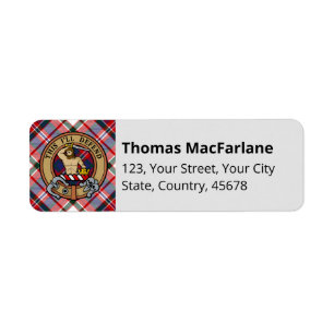 Clan MacFarlane Dress Tartan Return Address Label