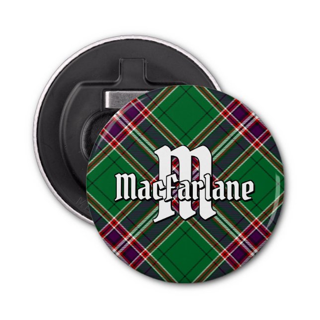 Clan MacFarlane Modern Hunting Tartan Bottle Opener (Front)