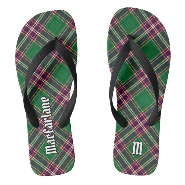 Clan MacFarlane Modern Hunting Tartan Thongs (Footbed)