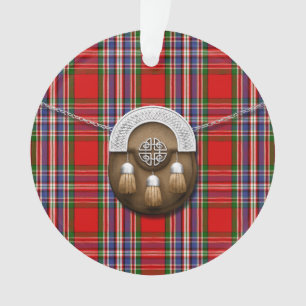 Clan MacFarlane Red Tartan And Sporran Ornament