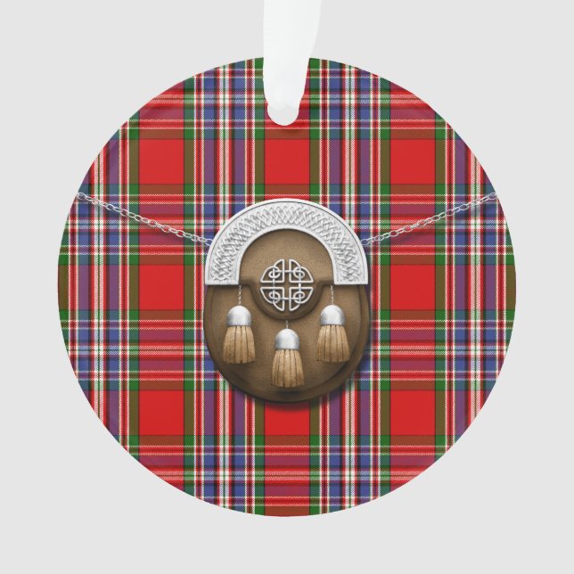 Clan MacFarlane Red Tartan And Sporran Ornament (Front)