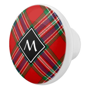 Clan MacFarlane Red Tartan Ceramic Knob