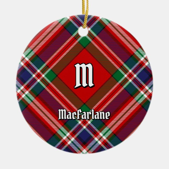 Clan MacFarlane Red Tartan Ceramic Ornament (Front)