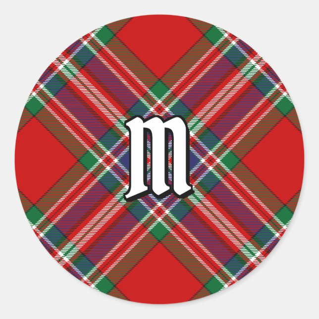 Clan MacFarlane Red Tartan Classic Round Sticker (Front)
