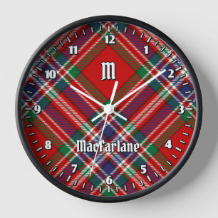 Clan MacFarlane Red Tartan Clock