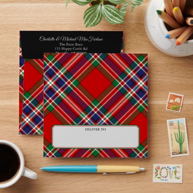 Clan MacFarlane Red Tartan Envelope (Desk)