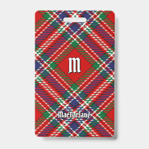 Clan MacFarlane Red Tartan ID Badge
