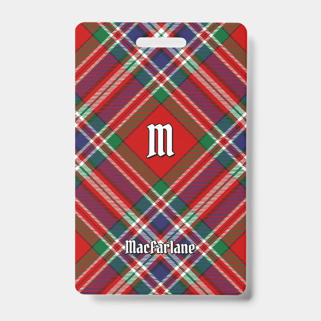 Clan MacFarlane Red Tartan ID Badge (Front)