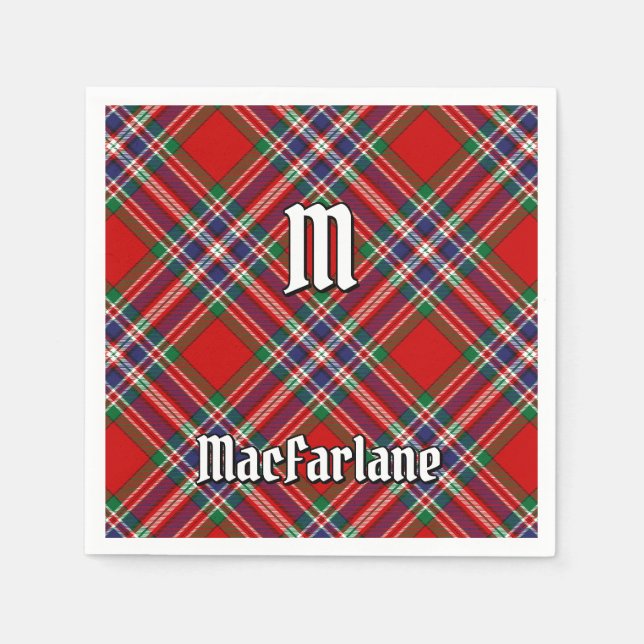 Clan MacFarlane Red Tartan Napkin (Front)