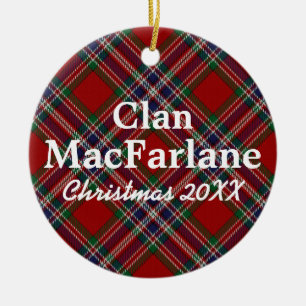 Clan MacFarlane Scottish Tartan Ceramic Ornament