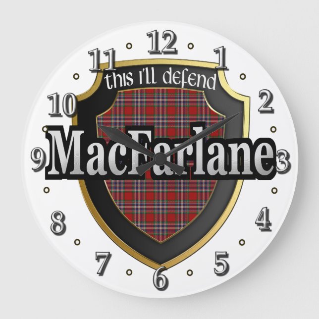 Clan MacFarlane Tartan Scottish Dream Clock (Front)