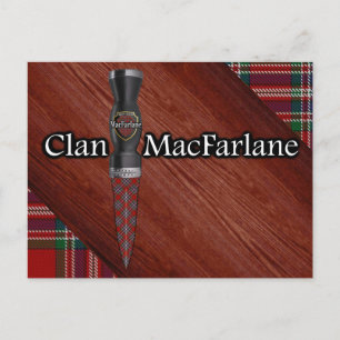 Clan MacFarlane Tartan Sgian Dubh Blade Postcard