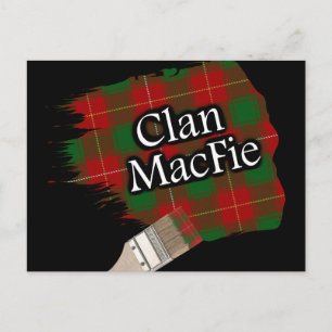 Clan MacFie Scottish Tartan Paint Brush Postcard