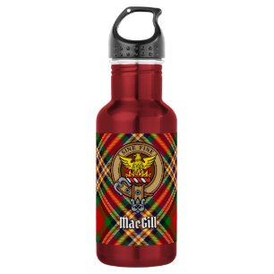 Clan MacGill Crest over Tartan 532 Ml Water Bottle