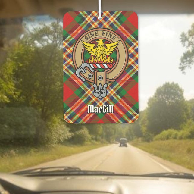 Clan MacGill Crest over Tartan Air Freshener (Creator Uploaded)