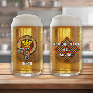 Clan MacGill Crest over Tartan Can Glass